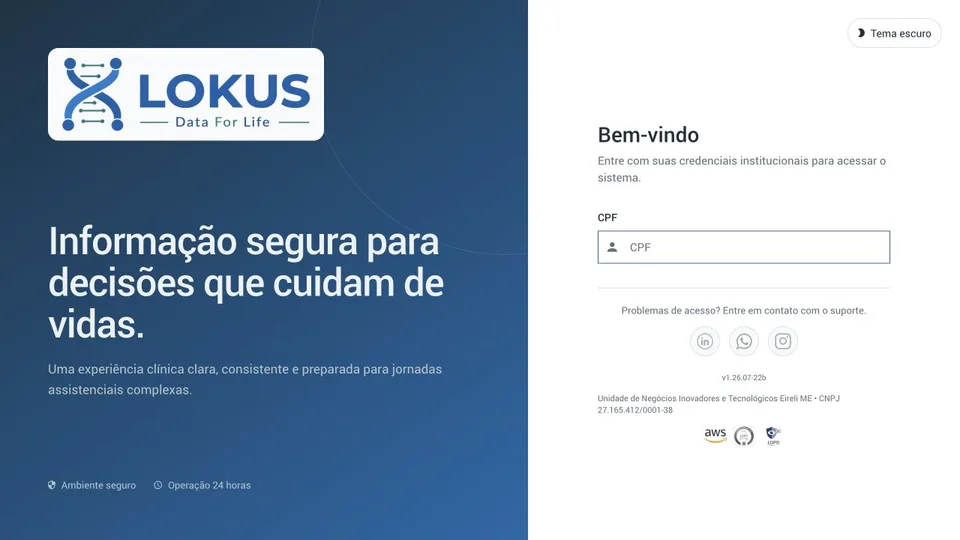 Interface responsiva de uma plataforma web
